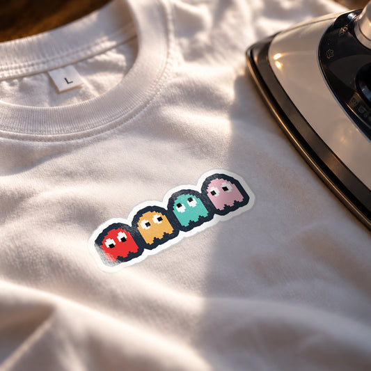 Pixel Pac-Man Ghosts Iron-On Patch