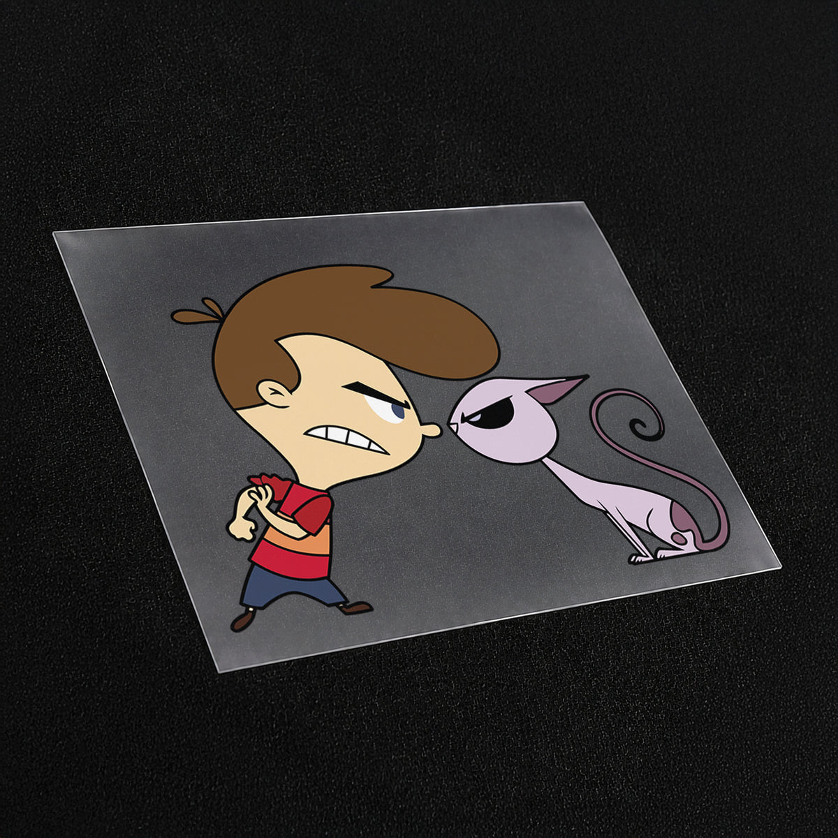 Kid vs Cat Showdown Iron On Patch