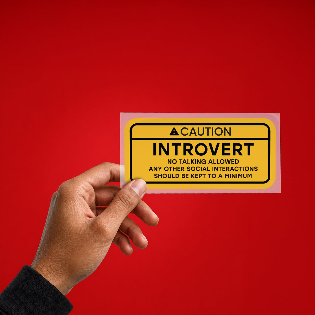 Caution: Introvert Iron On Patch