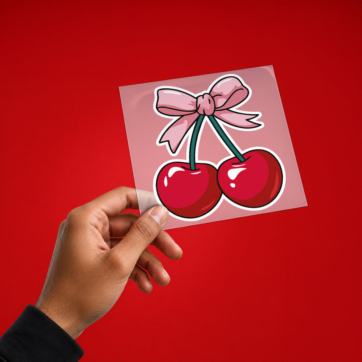 Cherry Bow Iron-On Patch