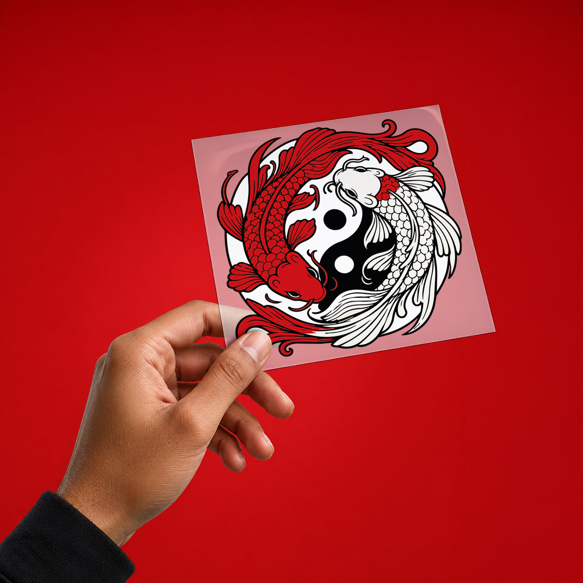 Yin Yang Koi Fish Iron-On Patch