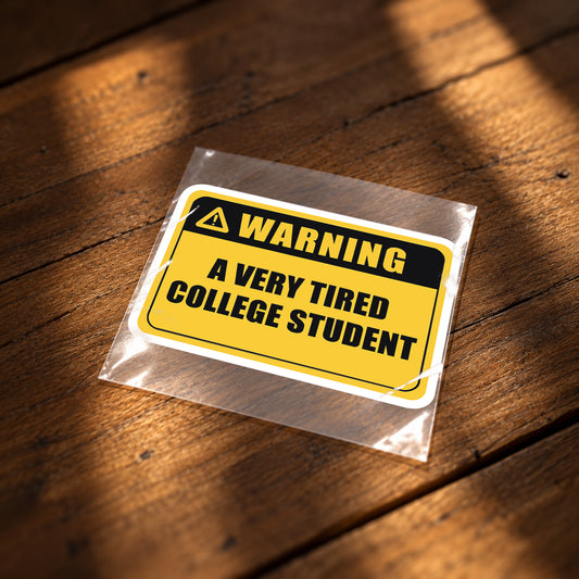 Warning: Very Tired College Student Iron-On Patch