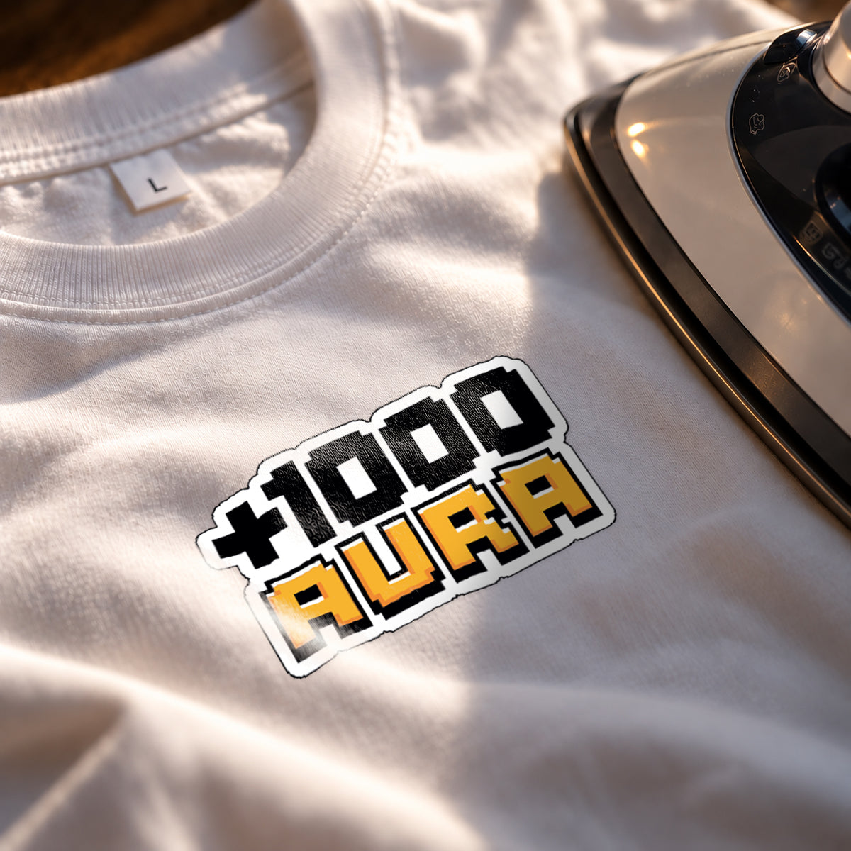 1000 Aura Iron-On Patch | Gen Z Meme T-Shirt Patch