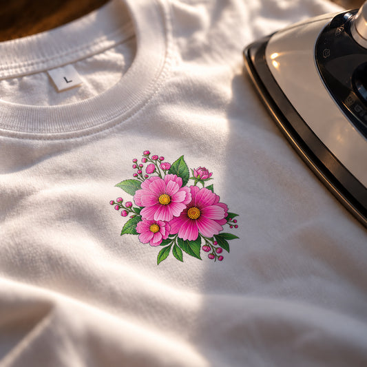 Pink Floral Bouquet Iron-on Patch