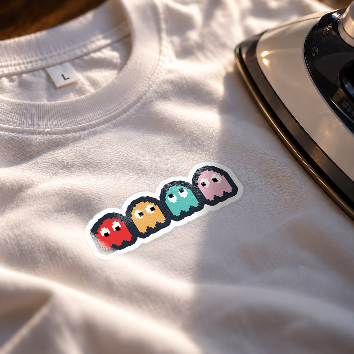 Pixel Pac-Man Ghosts Iron-On Patch