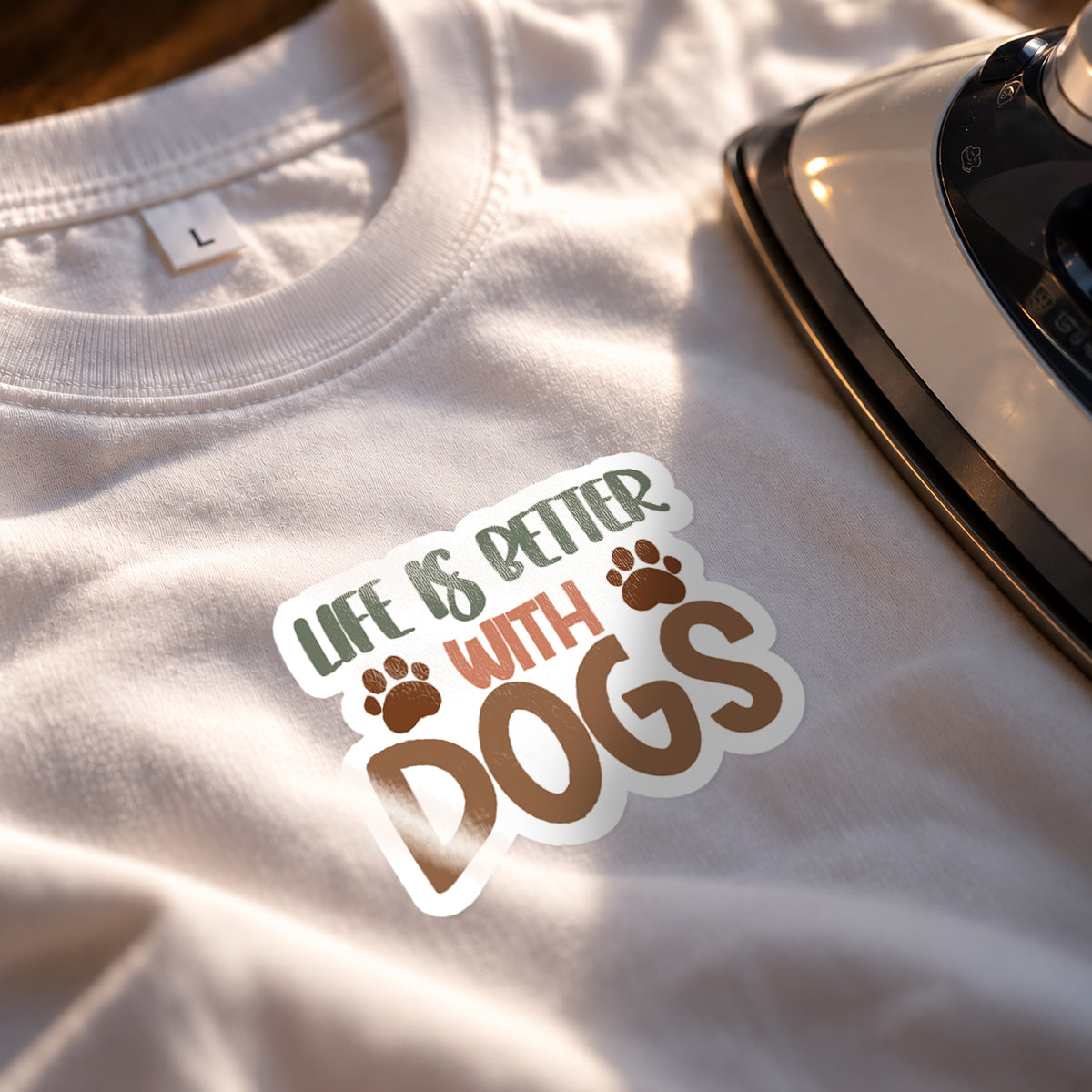 Life is better with Dogs | Cute Dog Lover T-Shirt Patch