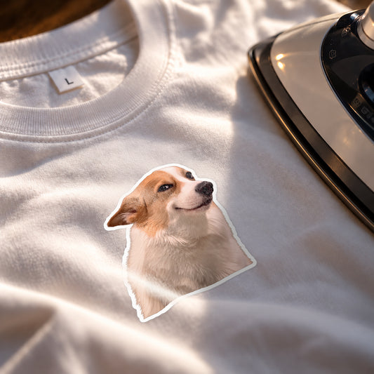 Smiling Corgi Iron-On Patch | Cute Dog T-Shirt Patch