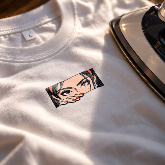 Mysterious Anime Girl Iron-On Patch | Aesthetic Anime T-Shirt Patch