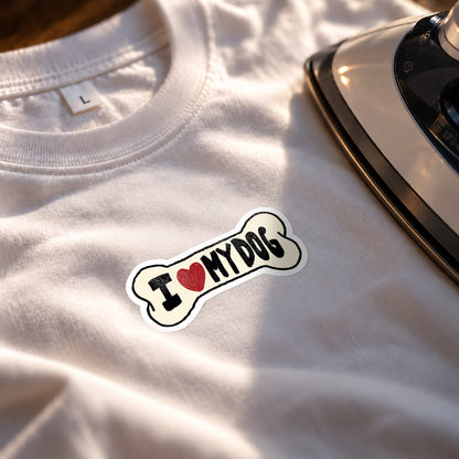 I ❤️ My Dog Iron-On Patch | Cute Dog Lover T-Shirt Patch