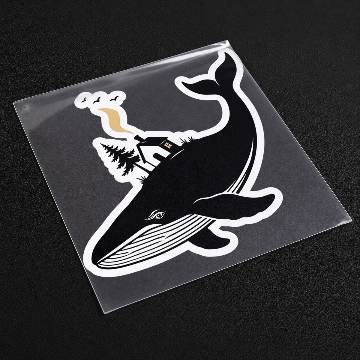 Whale & Hidden Cabin Iron-On Patch