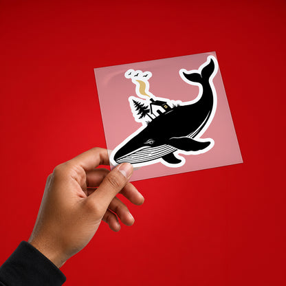 Whale & Hidden Cabin Iron-On Patch